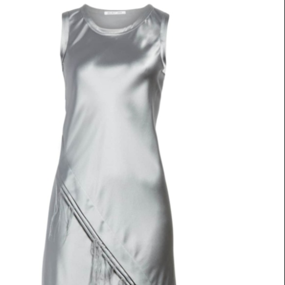 HELMUT LANG Lacquered Silk Asymmetrical Dress - Picture 3 of 4